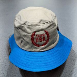 Team USA Bucket Hat Mens One Size Beige‎ Blue Olympic Games Olympiad US Apparel